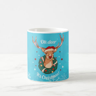 Pine Deer - Christmas Rentier Head Kaffeetasse