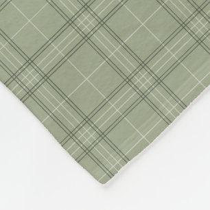 Pine Deer Kariert - Salbei, grüner Tartan. Fleecedecke