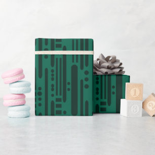 Pine dunkelgrün abstrakt gestreiftes Muster Geschenkpapier