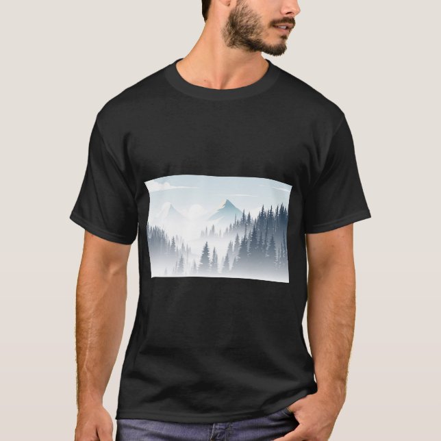 Pine Foggy forest T-Shirt (Vorderseite)
