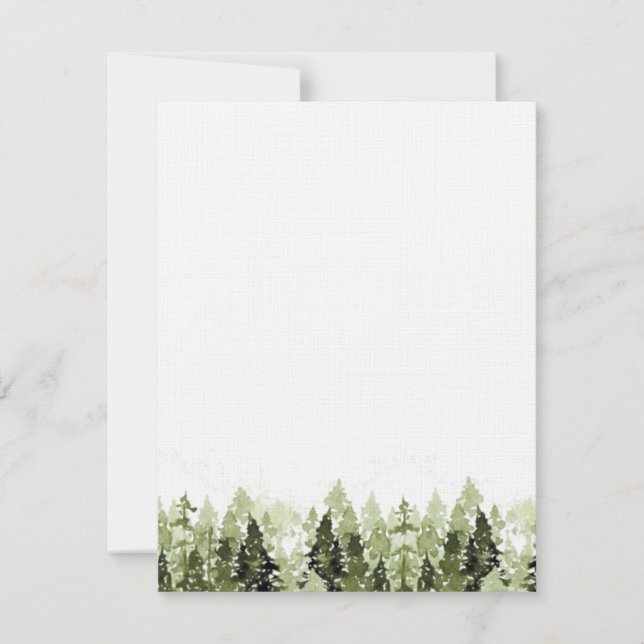 Pine Forest Flat Note Card Dankeskarte (Vorderseite)