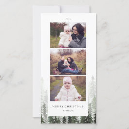 Pine Forest Holiday Foto-Karte Feiertagskarte
