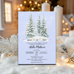 Pine Forest in Snow Elegantes Brautparty Einladung