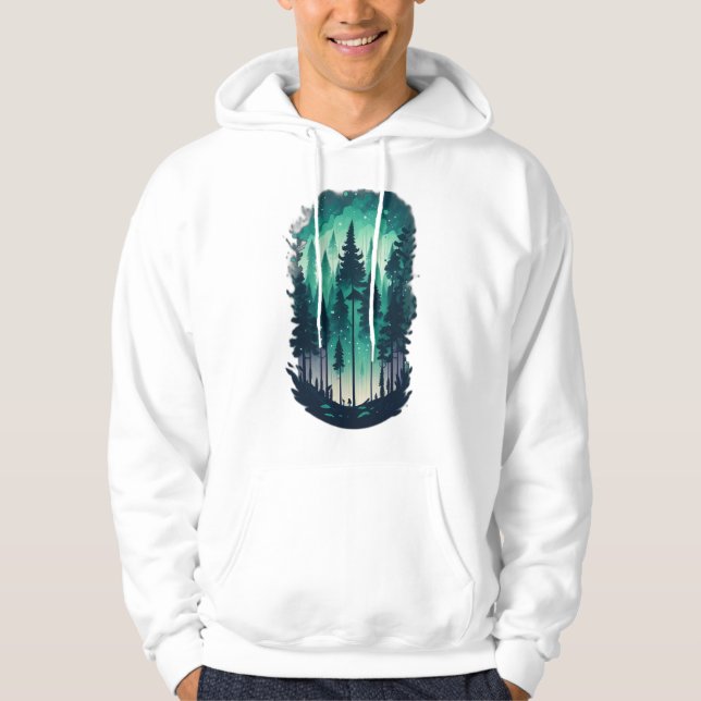 Pine Forest Landscape Hooded Sweatshirt (Vorderseite)
