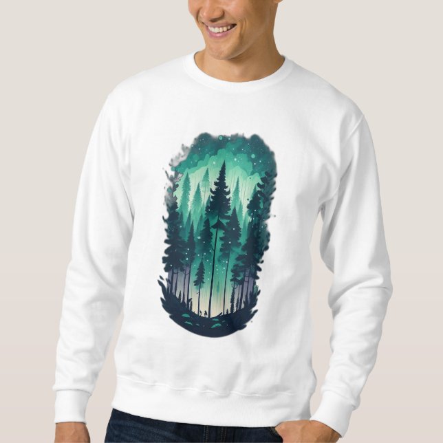 Pine Forest Landscape Sweatshirt (Vorderseite)