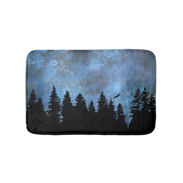 Pine Forest Night Badematte (Vorderseite)
