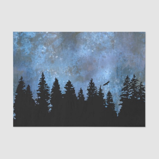 Pine Forest Night Seidenpapier (Vorderseite)