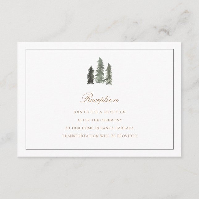 Pine Forest Wedding Card Begleitkarte (Vorderseite)