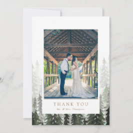 Pine Forest Wedding Vielen Dank Dankeskarte