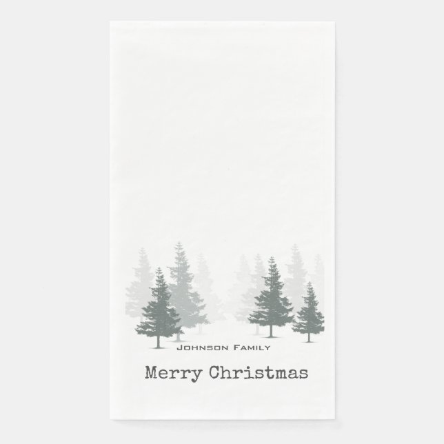 Pine Forest Weihnachtsfeiertag Napkins Serviette (Vorderseite)