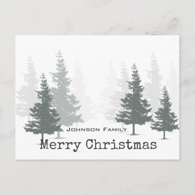 Pine Forest Weihnachtsfeiertag Postkarte (Vorderseite)