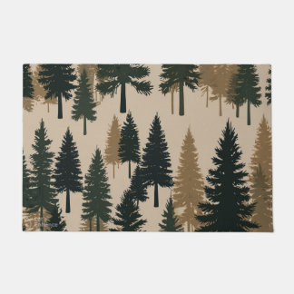 Pine Forest Welcome Mat – A Cozy Winter Greeting Fußmatte