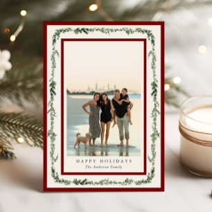 Pine Frame Foto Holiday Card Feiertagskarte