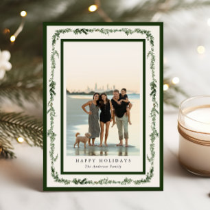 Pine Frame Foto Holiday Card Feiertagskarte