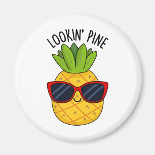 Pine Funny Pineapppun schauend Magnet