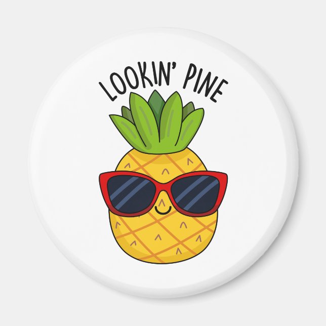 Pine Funny Pineapppun schauend Magnet (Vorne)