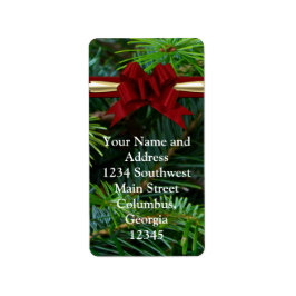 Pine/Gold/Red Bob Weihnachten Adressaufkleber