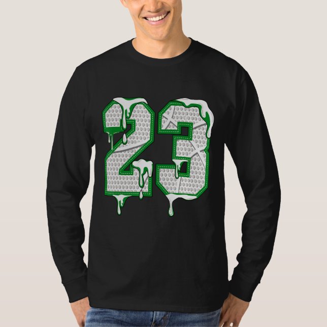 Pine Green 3s T-Shirt zu Nummer 23 Tropfen 3 Pine  (Vorderseite)