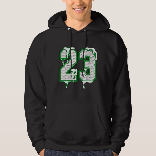 Pine Green 3s T-Shirt zu Nummer 23 Tropfen 3 Pine  Hoodie (Vorderseite)