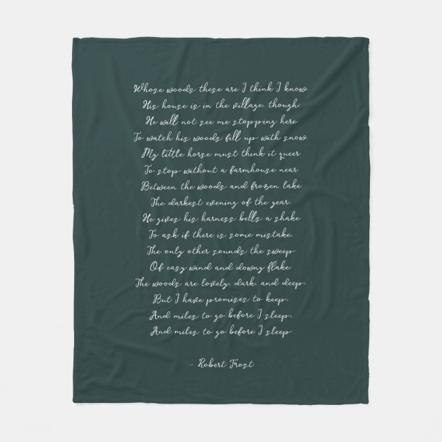 Pine Green Custom Poem Song Lyric Quote  Fleecedecke (Vorderseite)
