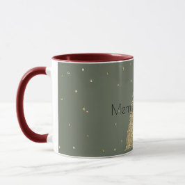 Pine Green Gold Glitzer Sparkle Weihnachtsbaum     Tasse