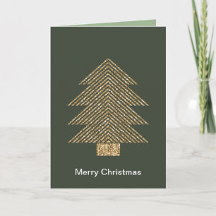 Pine Green Gold Glitzy Glitzer Weihnachtsbaum Karte
