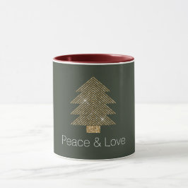 Pine Green Gold Glitzy Glitzer Weihnachtsbaum     Tasse