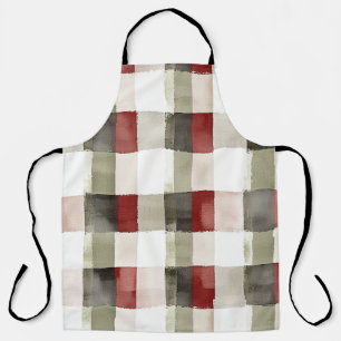 Pine Green Ivory Red Stripes Schürze