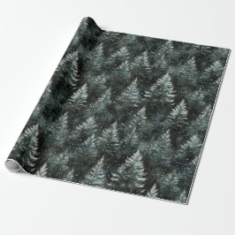 Pine Green Trees Christmas Geschenkpapier