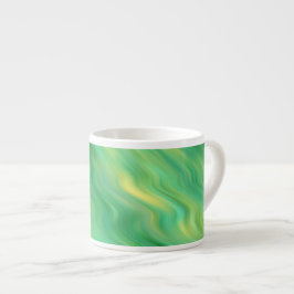 Pine Green Wavy Textur Espressotasse