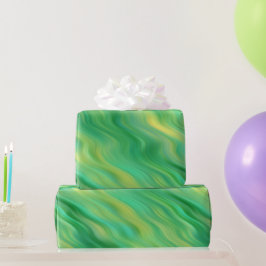 Pine Green Wavy Textur Geschenkpapier