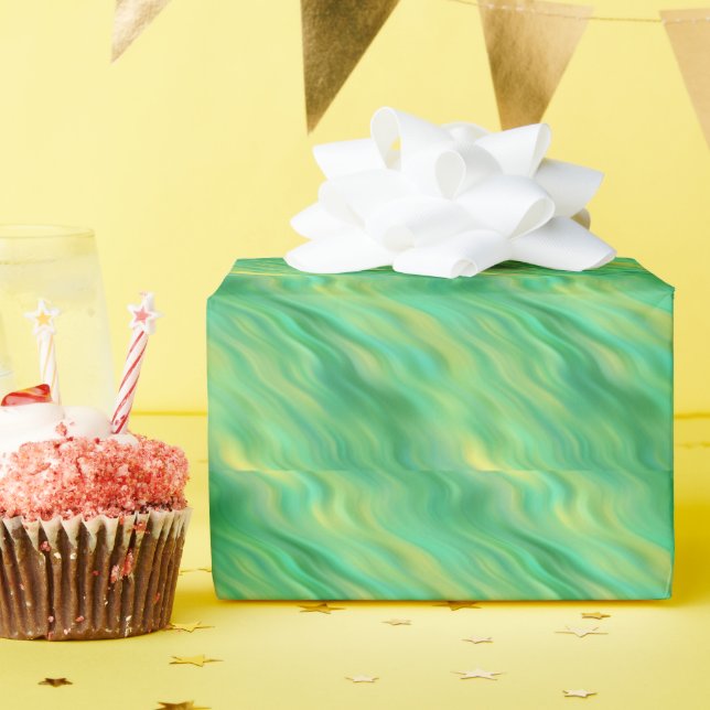 Pine Green Wavy Textur Geschenkpapier (Geburtstagsparty)