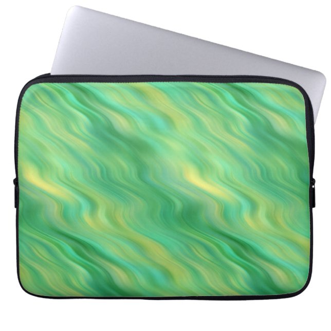Pine Green Wavy Textur Laptopschutzhülle (Vorderseite)