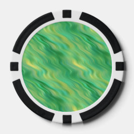 Pine Green Wavy Textur Pokerchips