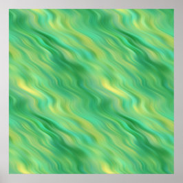 Pine Green Wavy Textur Poster