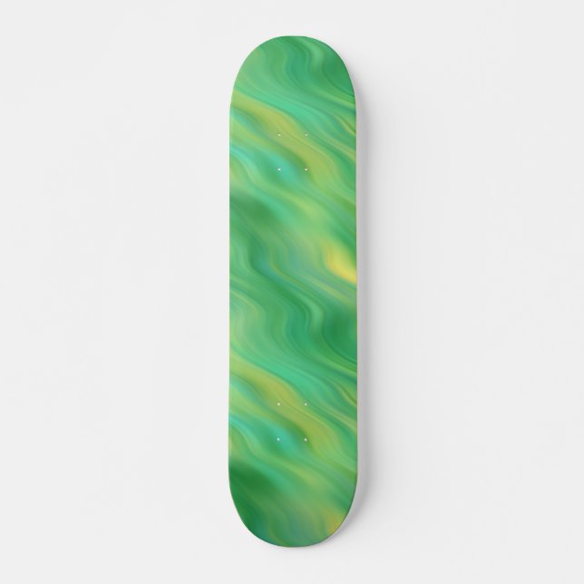 Pine Green Wavy Textur Skateboard (Vorne)