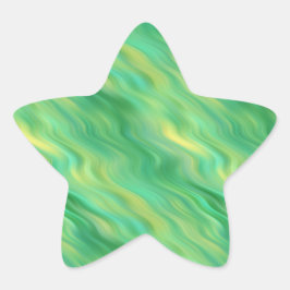 Pine Green Wavy Textur Stern-Aufkleber