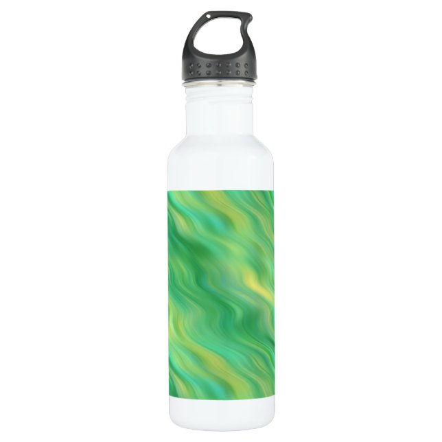 Pine Green Wavy Textur Trinkflasche (Vorderseite)