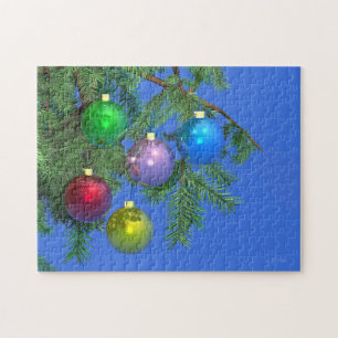 Pine Holiday in Blue Puzzle