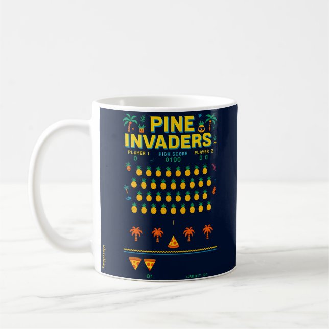 Pine Invaders Pineaple Empire Retro Games Series Kaffeetasse (Links)
