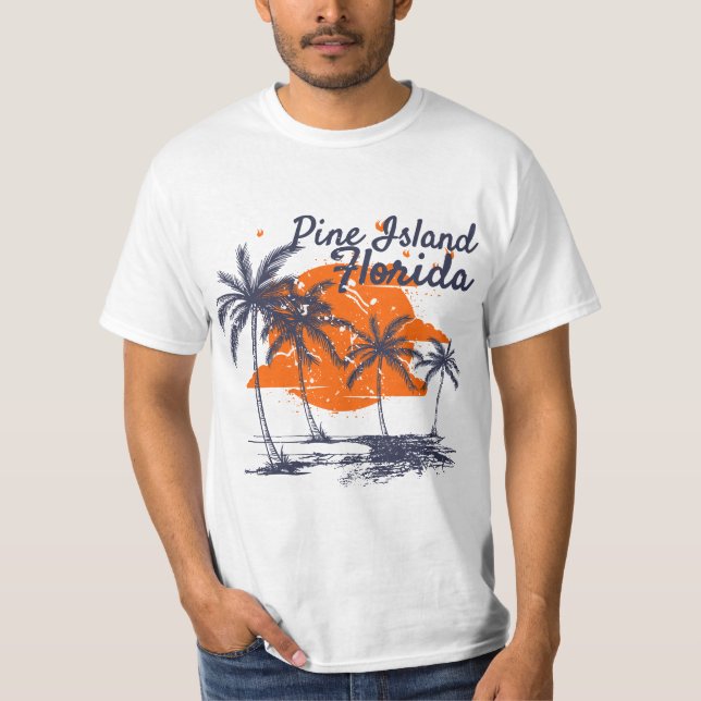 Pine Island Florida Beaches FL Vacation Souvenir E T-Shirt (Vorderseite)