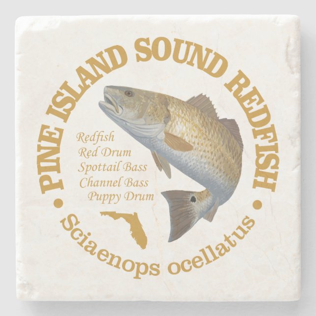 Pine Island Sound (Rotbarsch) Steinuntersetzer (Vorderseite)