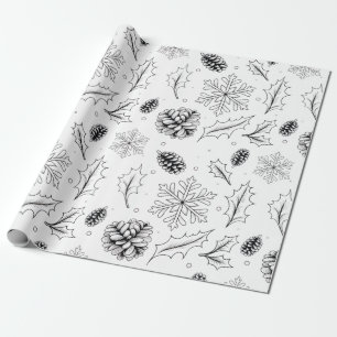 Pine Mais Blätter Baumschneeflocken, saisonale hei Geschenkpapier