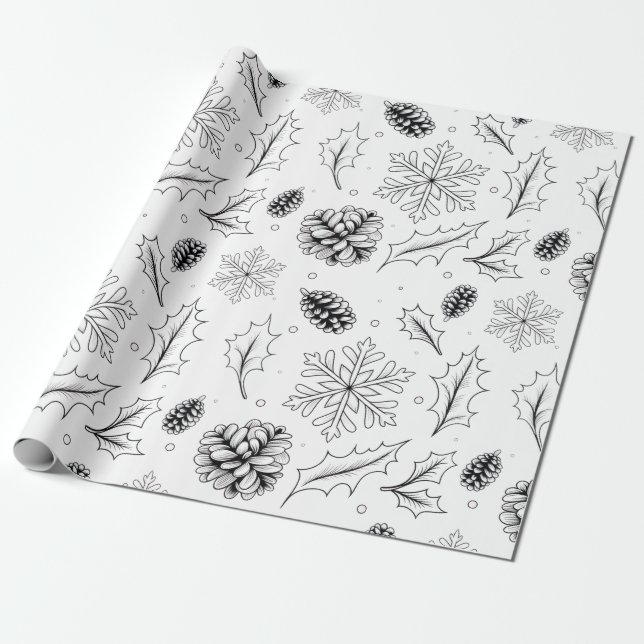 Pine Mais Blätter Baumschneeflocken, saisonale hei Geschenkpapier (Ungerollt)