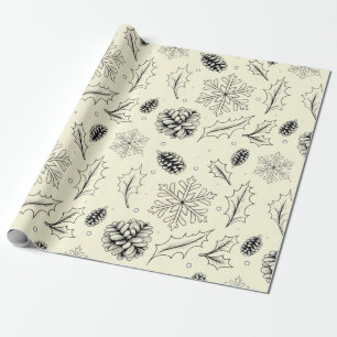Pine Mais Blätter Baumschneeflocken, saisonale hei Geschenkpapier
