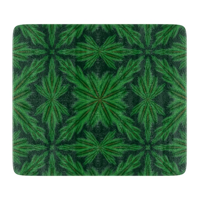 Pine Mandala Forest Glass Cutting Board Schneidebrett (Vorderseite)