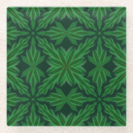 Pine Mandala Forest Glass Untersetzer