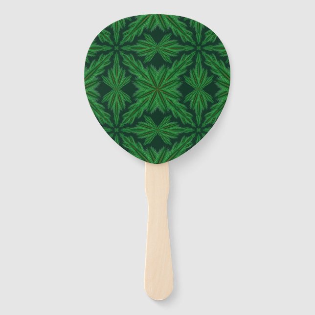 Pine Mandala Forest Hand Fan Fächer (Vorderseite)