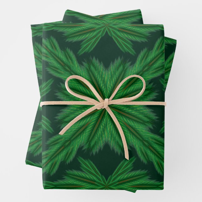 Pine Mandala Forest Wrapping Paper Geschenkpapier Set (Beispiel)