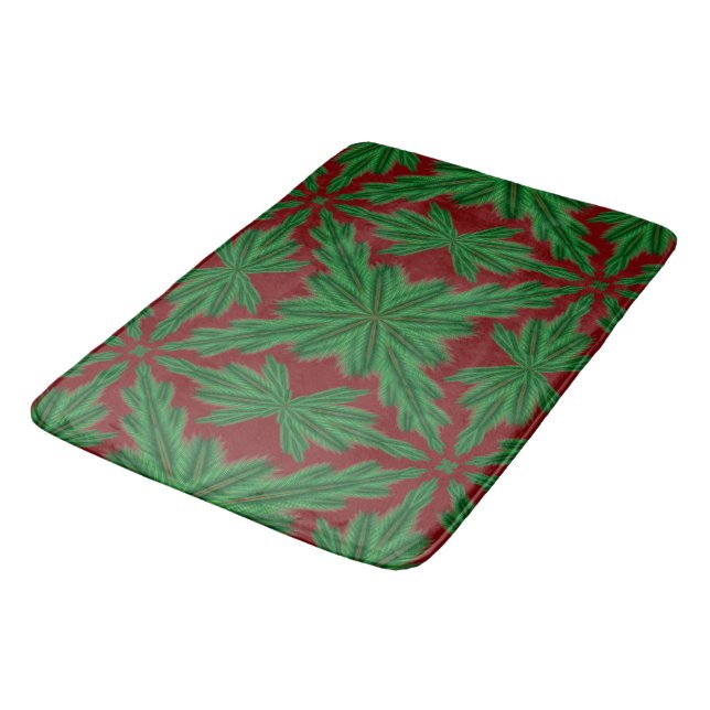 Pine Mandala Garnet Bath Mat Badematte (Schrägansicht)